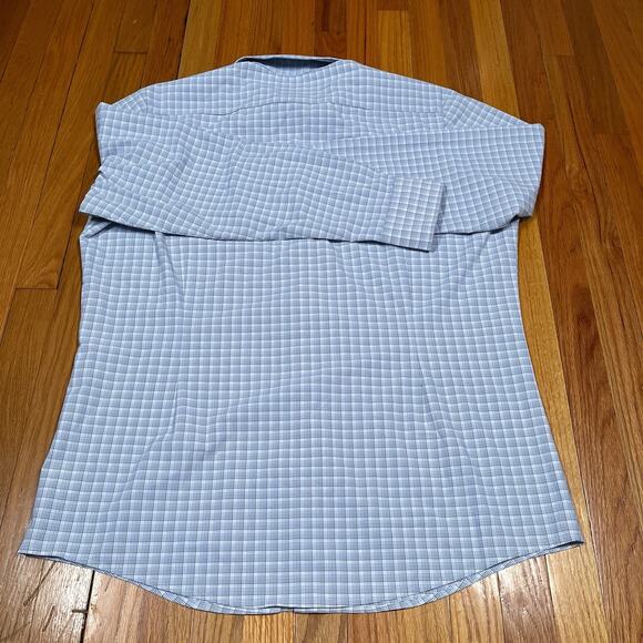 Mizzen+Main 2XL Trim White Blue Graph Check Dress Shirt Long Sleeve Button Up - Picture 9 of 9